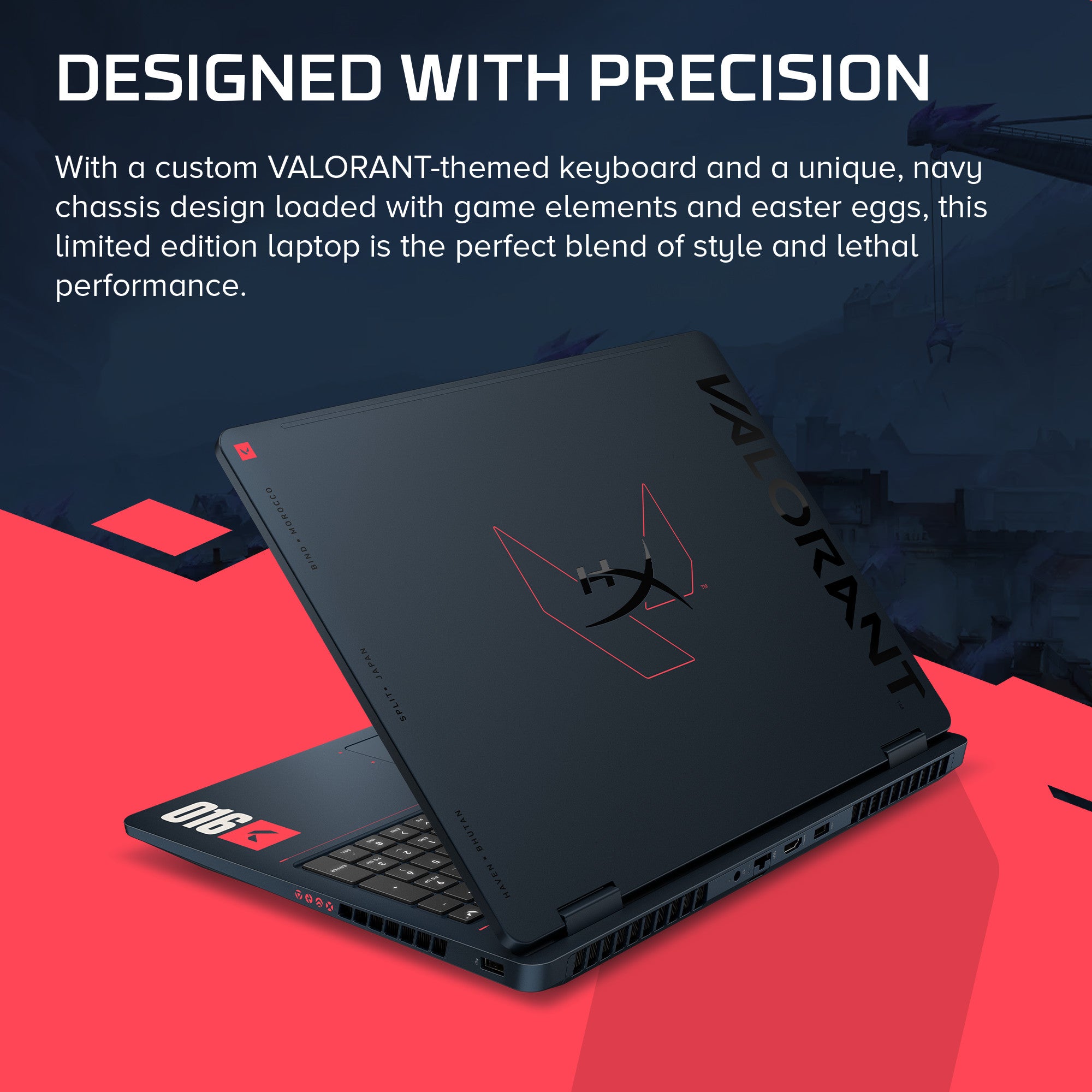 HyperX OMEN 16 inch Gaming Laptop PC 16 Valorant edition. Windows 11 Home. 16. AMD Ryzen™ 9. 32GB RAM. 1TB SSD. NVIDIA® GeForce RTX™ 5070. 2.5K. RIOT Blue - Image 2