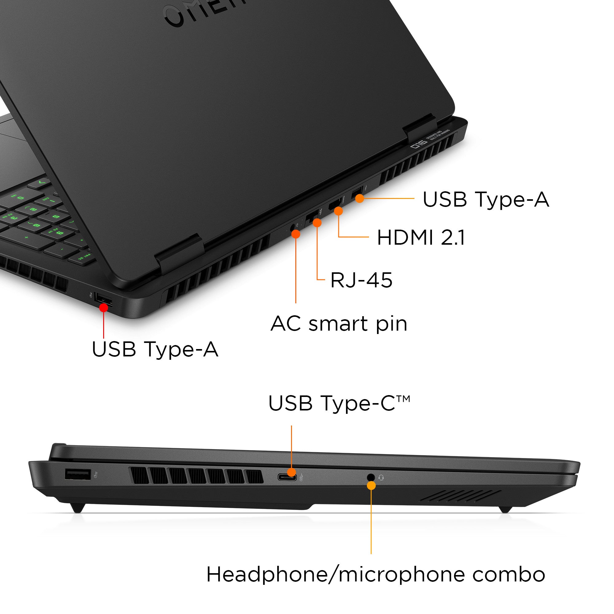 OMEN Gaming Laptop 16-ap0047nr 16. Windows 11 Home.  AMD Ryzen™ AI 7. 16GB RAM. 1TB SSD. NVIDIA® GeForce RTX™ 5060. 2K. Shadow black - Image 10